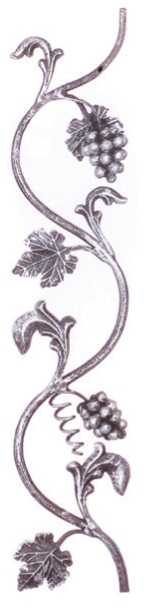 Geschmiedetes Zierornament Gelaenderfuellung Stahl 800x170 mm D14-89-11F44800-A.4