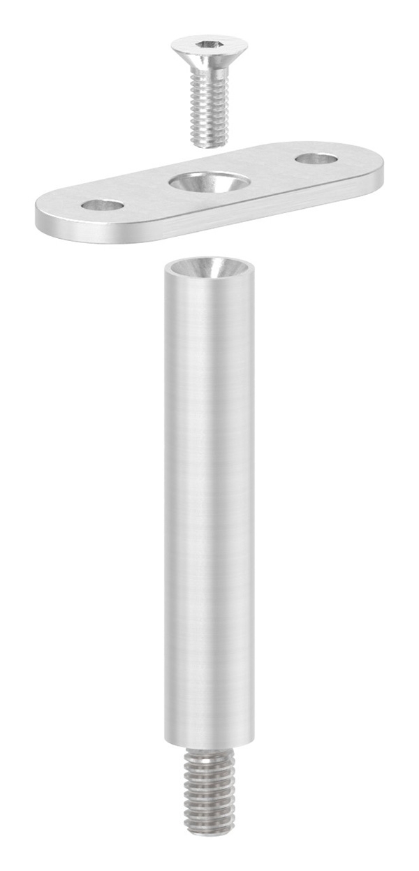 Goupille avec plaque de retenue | Raccordement : plat | V2A