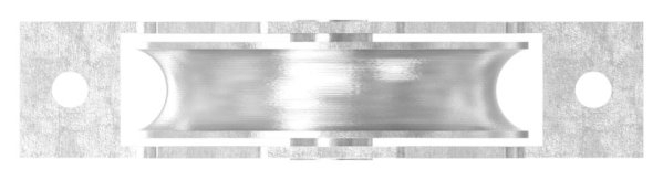 Schiebetorrolle Edelstahl V2A Ø 98 mm Rundrille mit Buegel-88-11338-100.VA