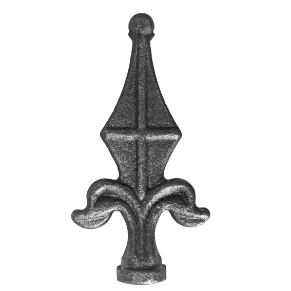 Zaunspitze mit Kugel- Stahl geschmiedet  115 mm- B 58 mm Hals Ø 20-5 mm roh-89-11E2133G115-A.4