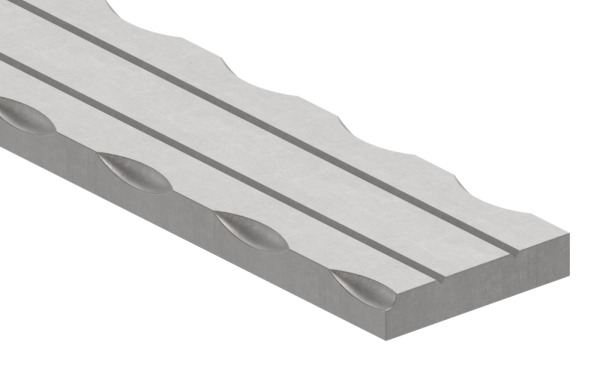 Barre plate | 2x rainurée | Longueur : 3000 mm | Matériau : 40x8 mm | Acier (brut) S235JR