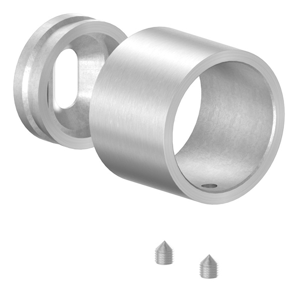 Raccord mural pour tube rond Ø 33,7 mm en V2A
