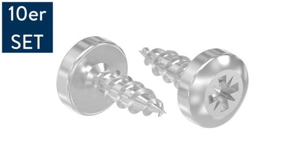Holzschrauben Set V2A 4x12 mm Halbrundkopf Vollgewinde 10 Stk-88-1158420-240-12.P10