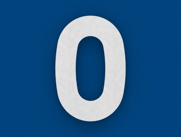 Numéro de maison 0 | grand | Dimensions : 200 mm x 300 mm | V2A