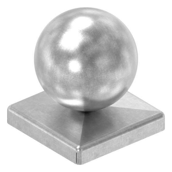 Couvercle de quai pour tube carré | 50x50 mm | avec boule Ø 50 mm | acier (brut) S235JR