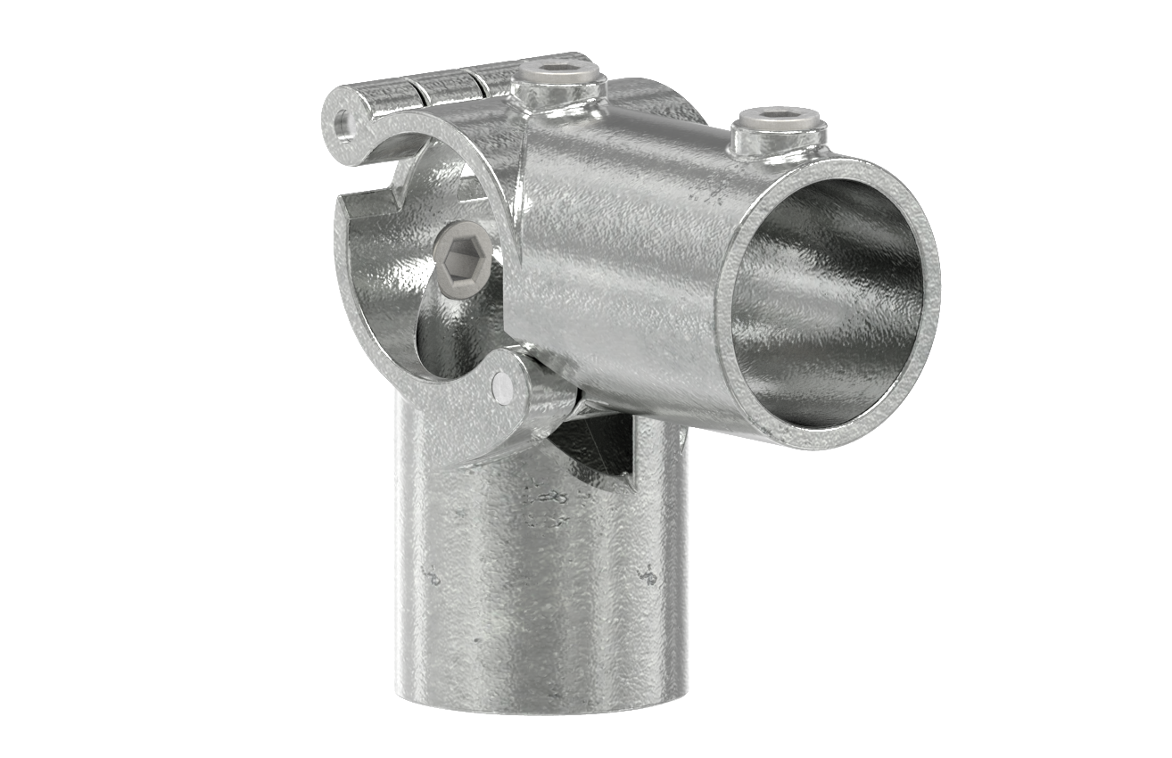 Rohrverbinder - Eckstueck aufklappbar - 116D48-V - 48-3 mm - 1 1-2- - Feuerverzinkt u. Elektrogalvanisiert-116D48-V