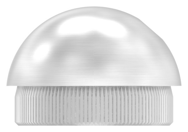 Bouchon demi-rond V2A en matériau plein avec M8 45° pour Ø 48,3x2,6 mm