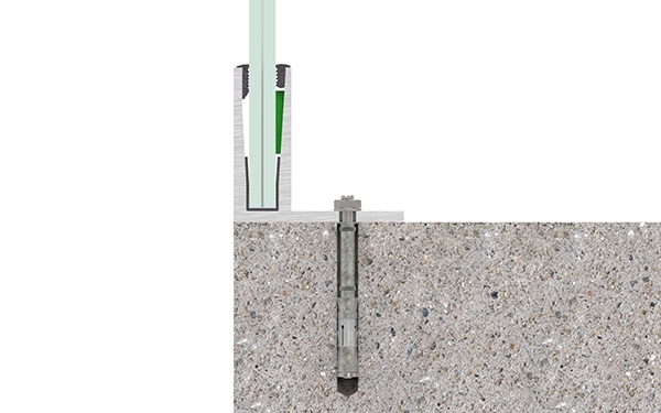 Alu-Profil - KOMPAKT - Laenge- 3000 mm - aufgesetzte Montage - Aluminium-12-2215.6