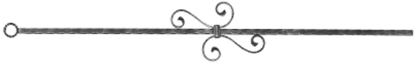 Zierstab - Laenge- 900 mm - Material- 12x12 mm - gehaemmert - Stahl -Roh- S235JR-30-1055.8