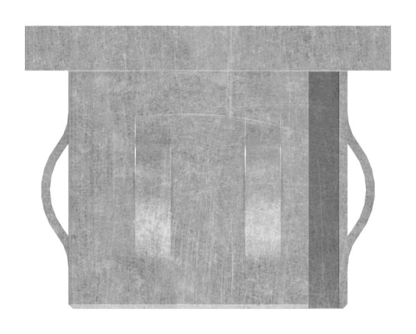 Bouchon plat en acier | avec M8 | pour tube 60x40x2.0-3.0 mm | acier S235JR, brut