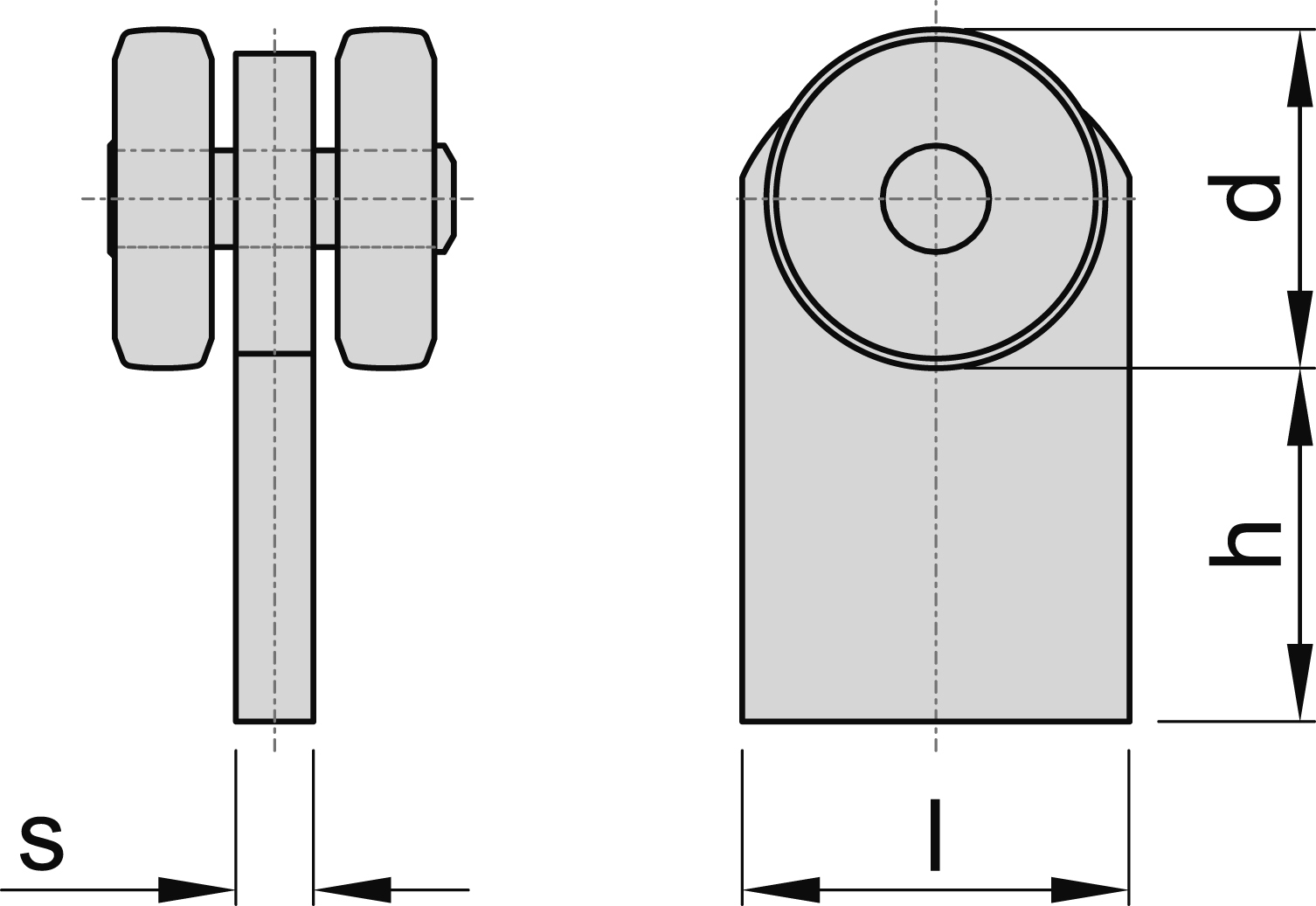 Einfachrolle zum Anschweissen MEA Gr- 3 verzinkt Ø 48 mm 10336827-60-0174.7