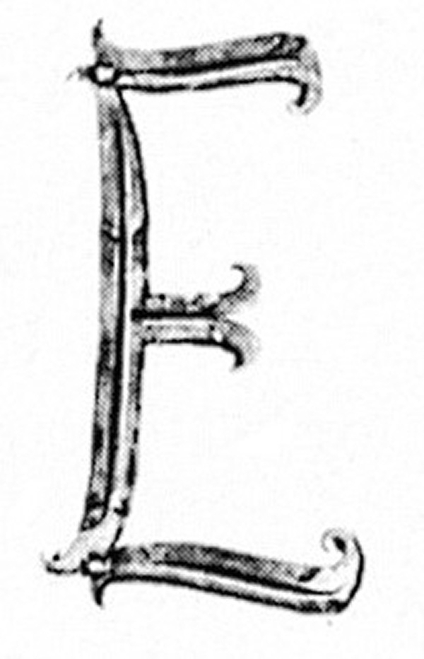 Buchstabe E - Gross - 180x100 mm - Stahl -Roh- S235JR-30-3124.8