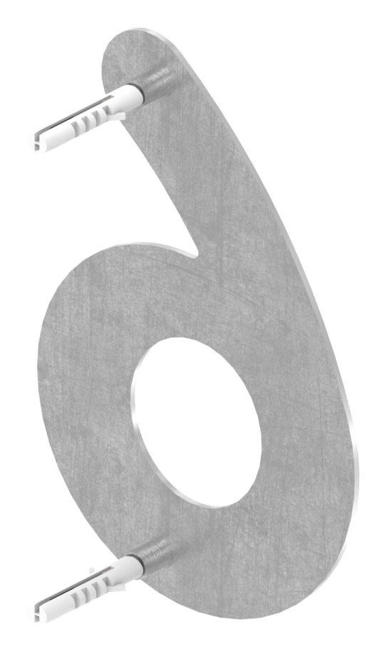 Hausnummer 6 - klein - Masse- 110 mm x 150 mm - V2A-11-8056.4