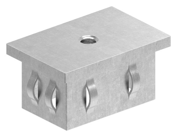 Bouchon plat en acier | avec M8 | pour tube 60x40x2.0-3.0 mm | acier S235JR, brut
