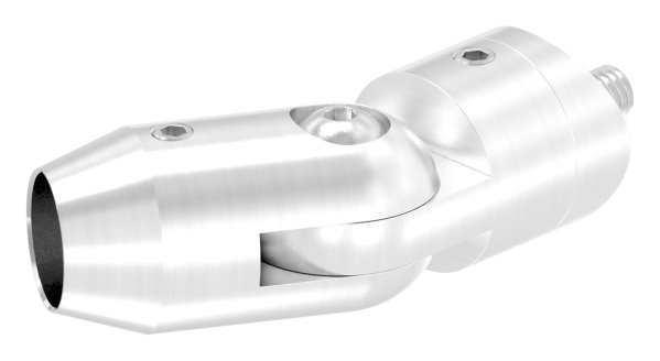 Querstabhalter V2A Edelstahl mit Gelenk – Anschluss 33-7 mm fuer Rundstaebe 14 mm inkl- Schrauben-11-1617.4