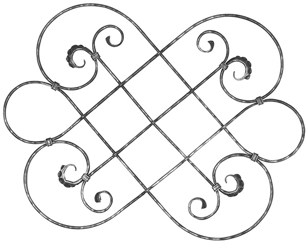 Meisterbarock - Masse- 600x780 mm - Material- 16x8 mm - Stahl S235JR- roh-30-1807.8