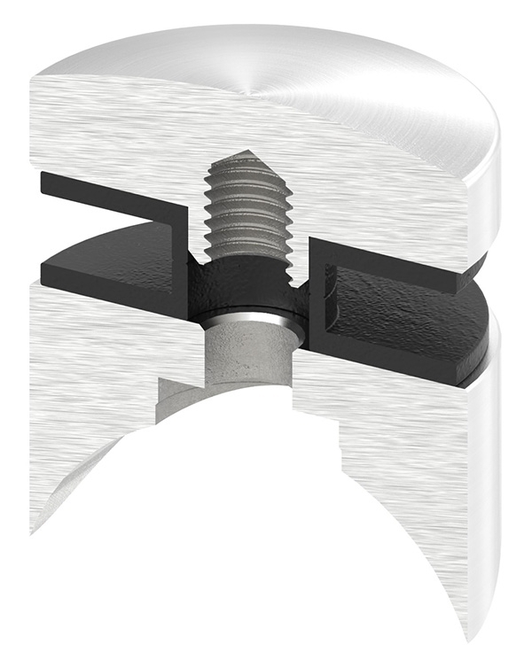 Glaspunkthalter Ø 40 mm- V2A- Anschluss- Rohr Ø 42-4 mm-88-1160231.240