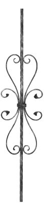 Barre décorative | longueur : 900 mm | matériau : 12x12 mm | lisse | acier (brut) S235JR