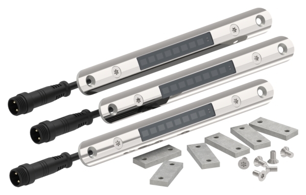 LED-Modul Edelstahl fuer Rohr Ø 42-4-48-3 mm 3000K dimmbar -3er Set-88-11LED-M.3000K