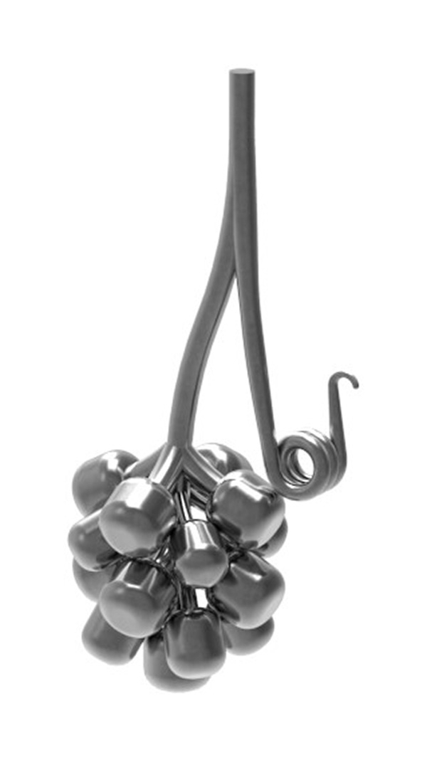 Weintraube - Masse- 50x70 mm - mit Rebe - Material- Ø 6 mm - Stahl S235JR- roh-30-2664.8