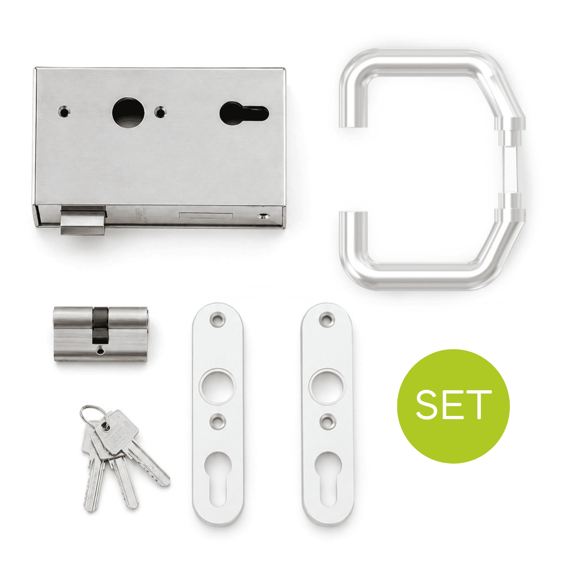 Kastenschloss Set verzinkt 40x94-5x173 mm rund-30-3202-SET-8.1