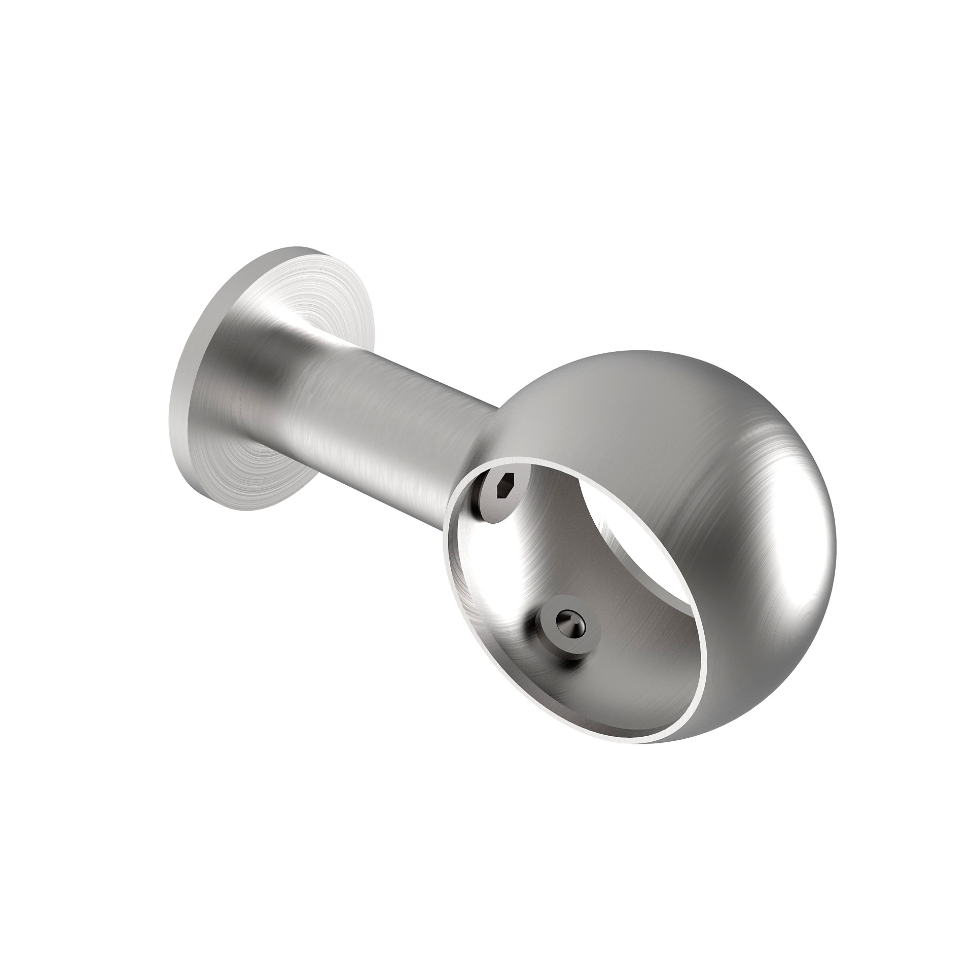 Handlaufhalter Edelstahl AISI 304 D42-4 mit Ring zur Wandmontage geschliffen-89-11A0708425535-A.4