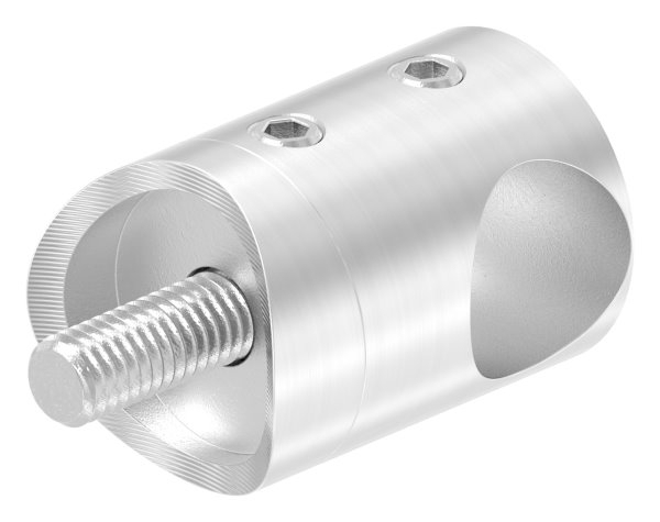 Support de barre transversale Ø 22 mm | connexion : 33,7 mm | avec trou : 14,2 mm | V2A