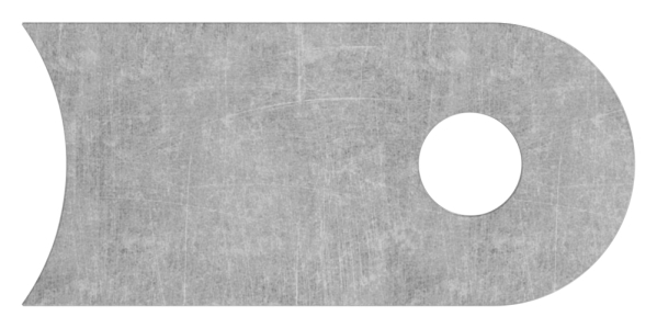 Patte à souder 50 x 25 x 6mm avec trou rond Ø 9mm, connexion 42.4mm