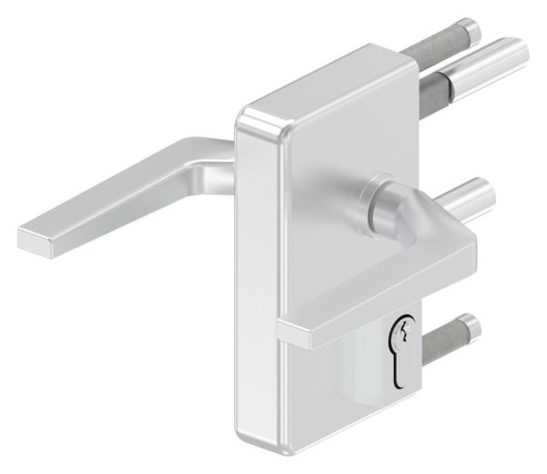 Gittertorschloss GTS 2 fuer Rohrstaerke 60-80mm- montagefertiges Set-88-1156704-ALU.SI