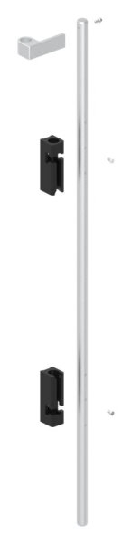 Bodenriegel XL mit zwei Befestigungen- Laenge 1000mm- zum Anschrauben- RAL 9005 schwarz-88-1156712-ALU.9005