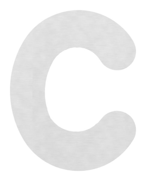Lettre c | grande | Dimensions : 200 mm x 300 mm | V2A