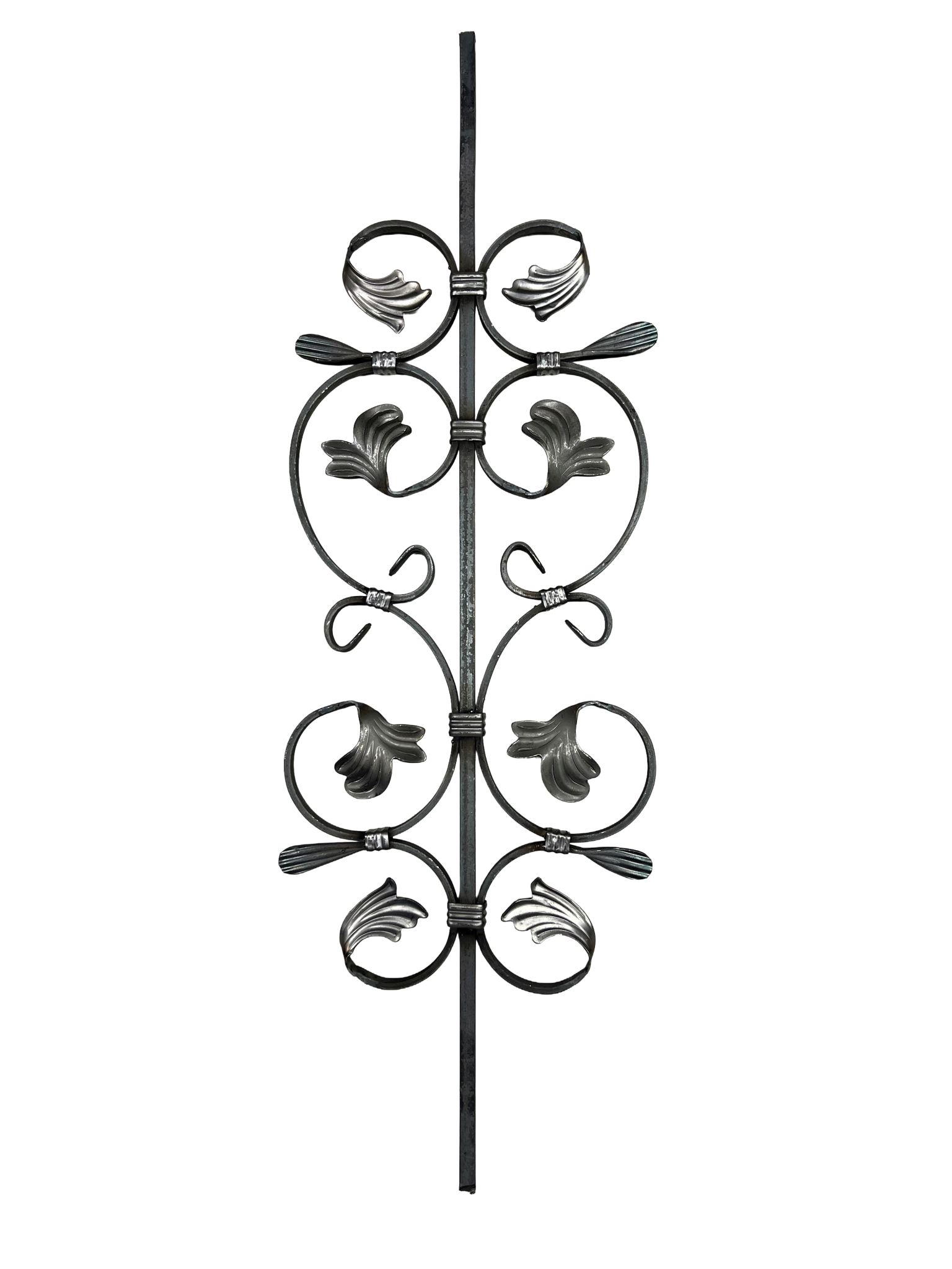 Zierstab mit Element Stahl roh 900x280 mm- 12x12 mm-89-11T10823-A.4