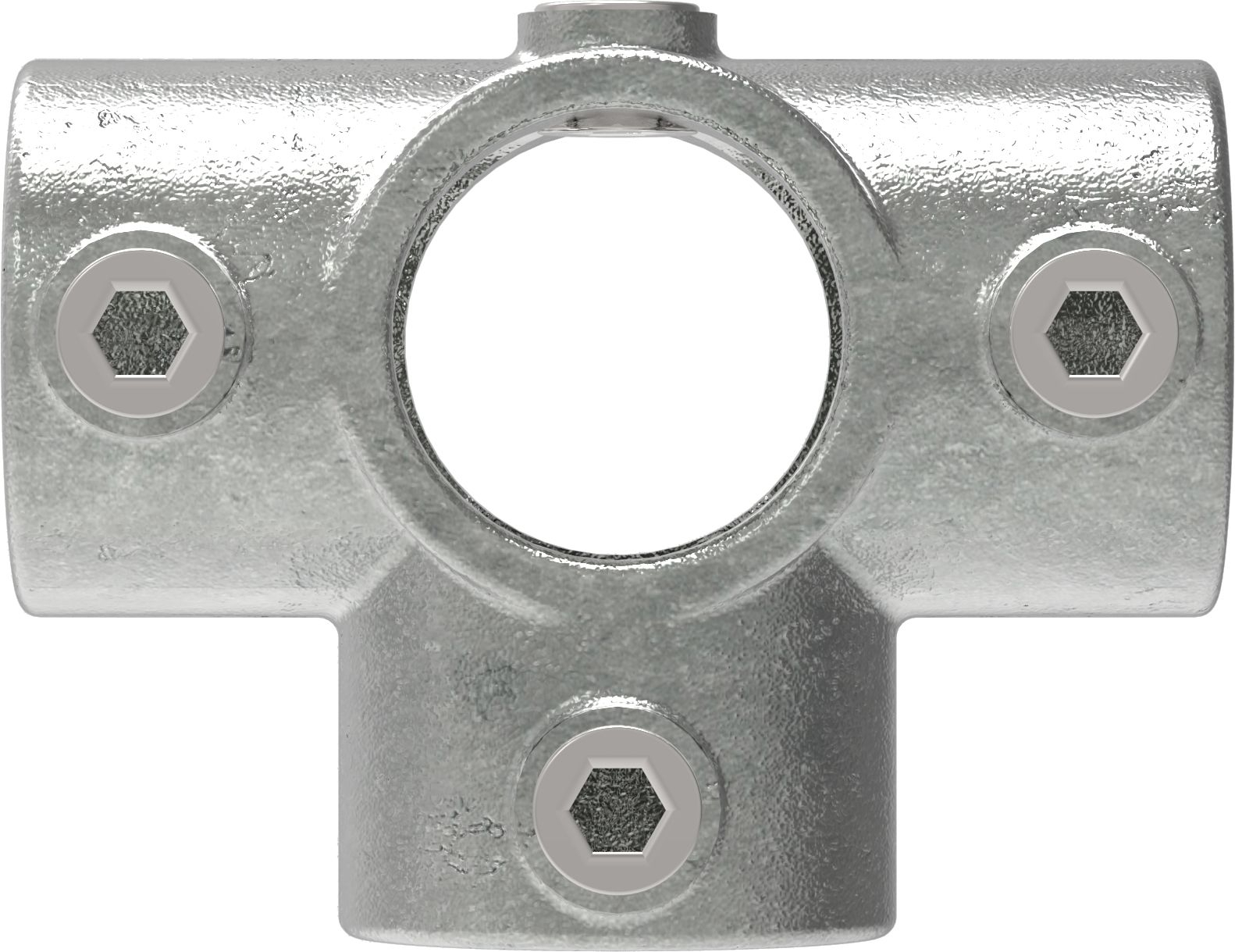 Raccord de tuyauterie | Pièce en T pour tube support | 176T21 | 21.3 mm | 1/2" | Fonte malléable et électro-galvanisée
