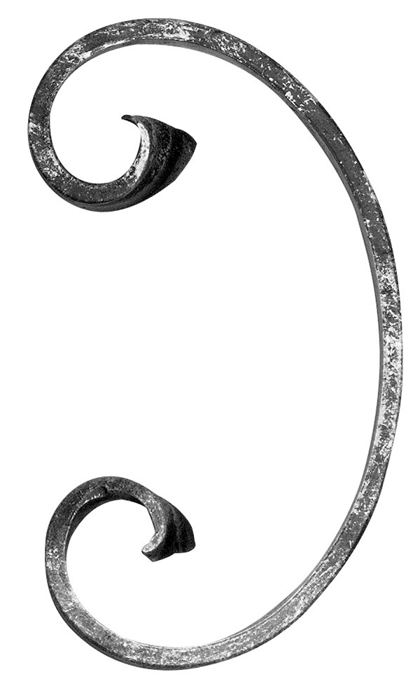 C-Schnecke - Masse- 85x150 mm - Material- 12x5 mm - Stahl S235JR- roh-30-3712.8