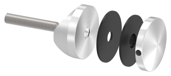 Glaspunkthalter Ø 52 mm- V4A- Anschluss- Rohr Ø 48-3 mm-10-5148.1