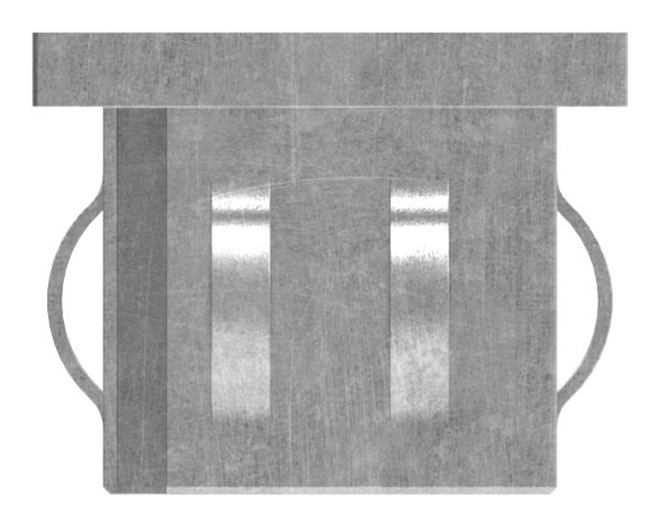 Bouchon plat en acier | avec M8 | pour tube 40x40x2.0-3.0 mm | acier S235JR, brut