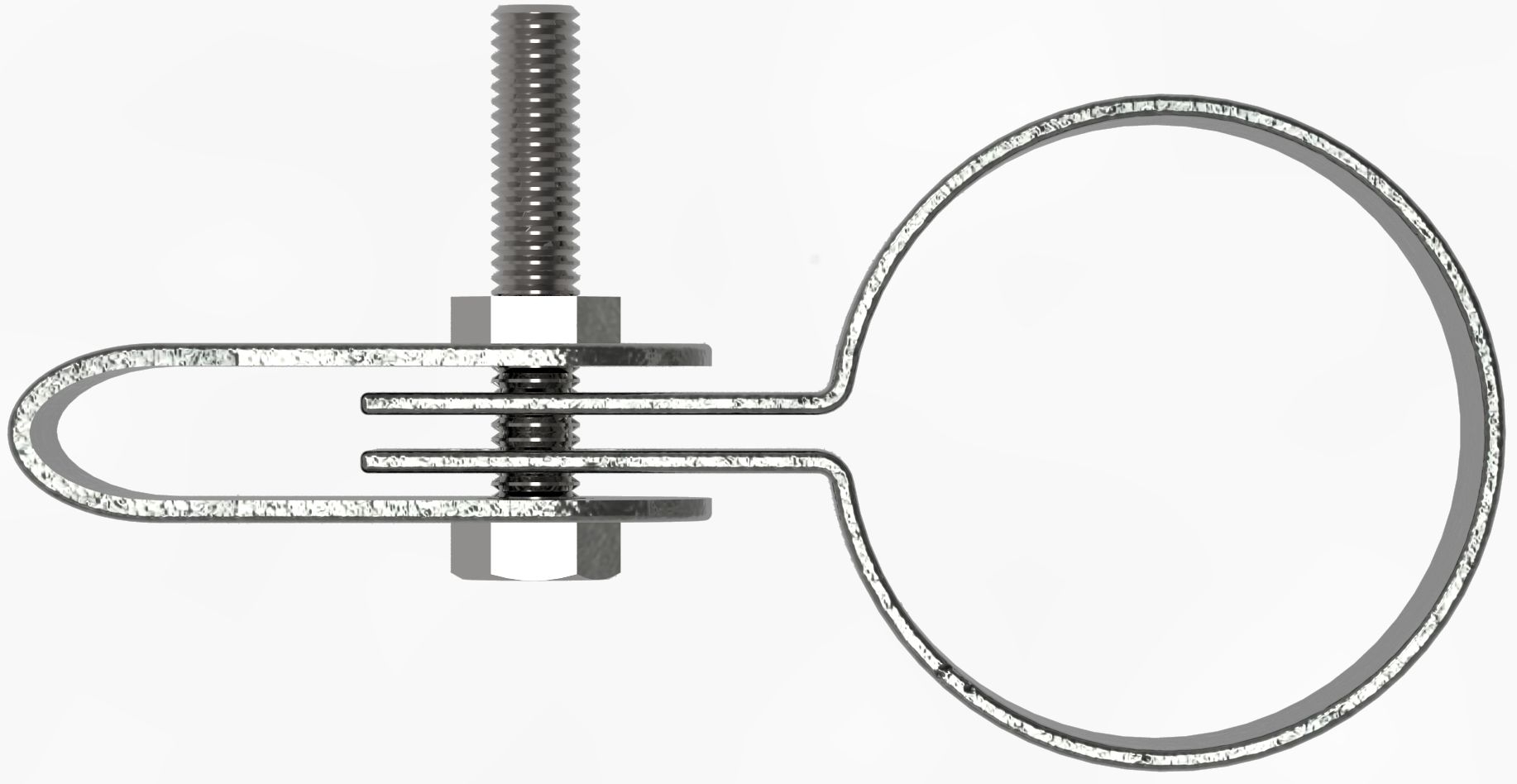 Raccord de tuyau | Support de grille simple | 170A27 | 26,9 mm | 3/4" | Fonte malléable et électrozinguée