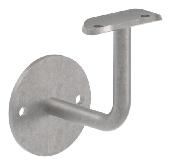 Handlaufhalter - mit Ronde 70x4 mm - mit Halteplatte f - Stahl S235JR- roh-30-1419.8