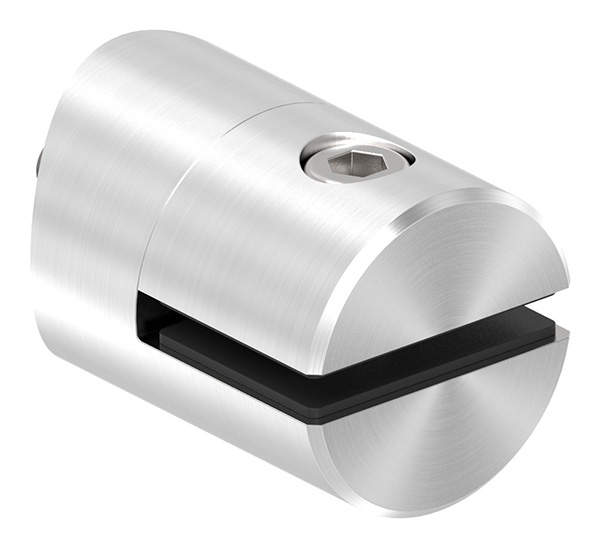 Blechhalter - Plattenhalter Ø 32 mm Edelstahl V2A – Anschluss 48-3 mm inkl- Schrauben - Gummieinlage-12-2113.4