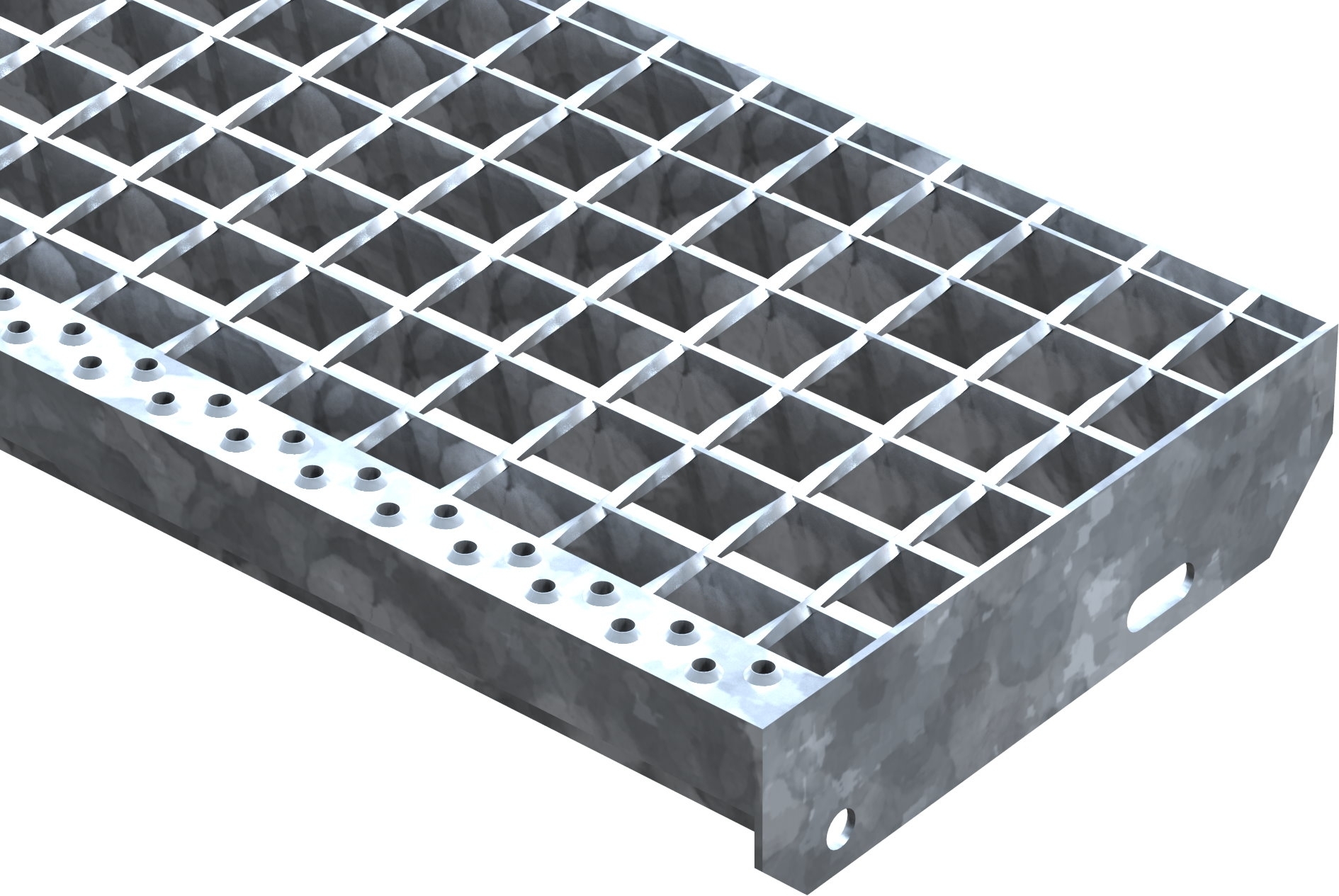 Schweisspressroststufe Metallstufe 600x270 mm Masche 34-38 mm Tragstab 30-2 mm S235JR feuerverzinkt-25-602730302.7