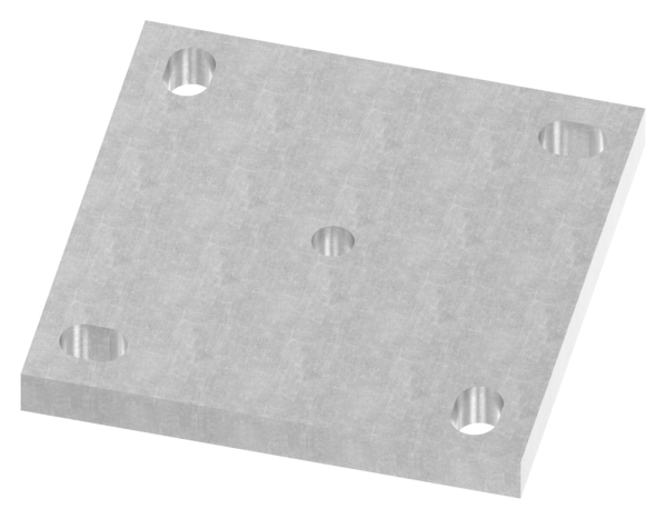 Ankerplatte Stahl roh 150 x 150 x 15 mm mit Langloechern und Mittelbohrung-88-1151012-STQ.15