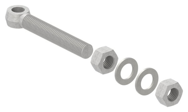 Charnière de portail M24 | Boulon à œil | Acier (brut) S235JR