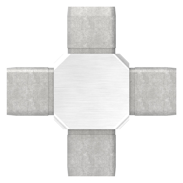 Connecteur pour tube 30x30x2mm, V4A