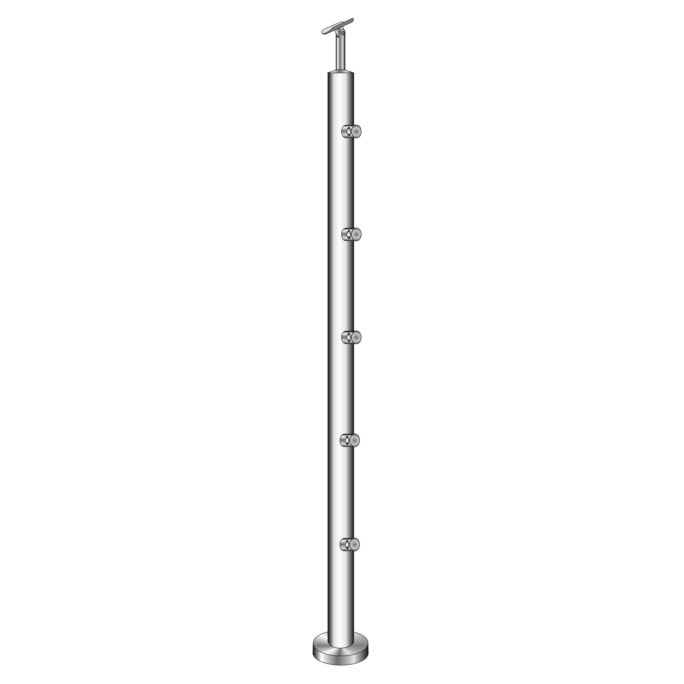 Poteau de balustrade | longueur : 1000 mm | pour montage en surface | V2A
