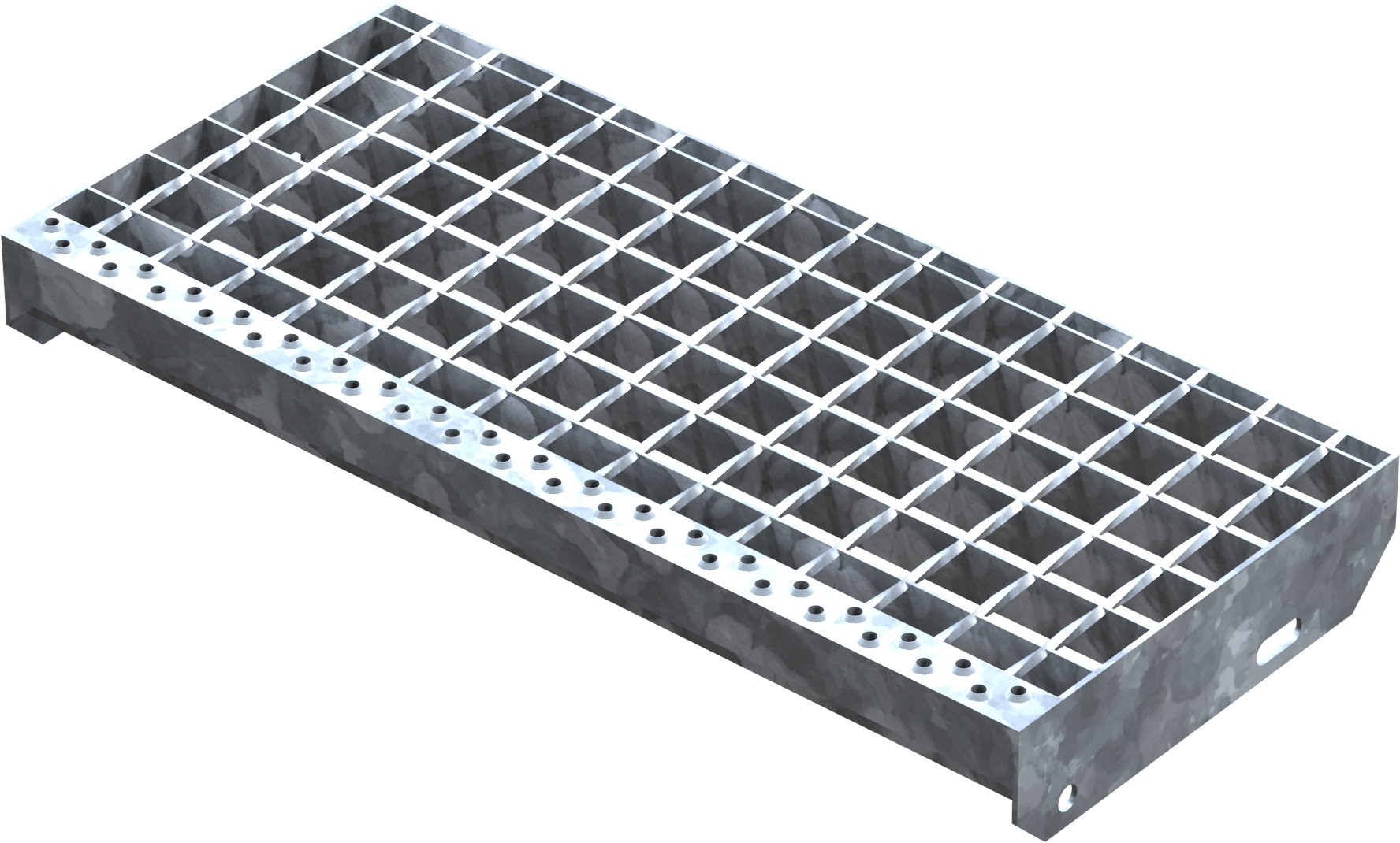 Schweisspressroststufe Metallstufe 600x270 mm Masche 34-38 mm Tragstab 30-2 mm S235JR feuerverzinkt-25-602730302.7