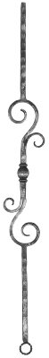Barre décorative | longueur : 900 mm | matériau : 13x13 mm martelé | acier S235JR, brut