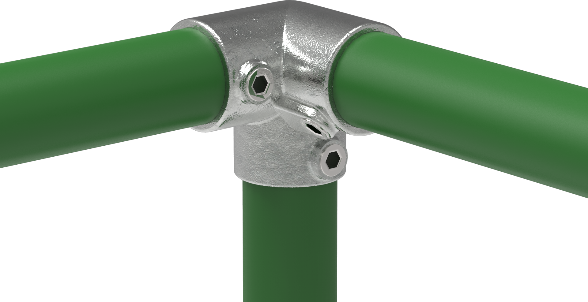 Raccord de tuyauterie | Pièce d'angle à trois voies 90° | 128T21 | 21.3 mm | 1/2" | Fonte malléable et électrozinguée