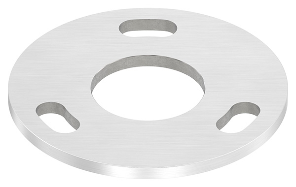 Plaque d'ancrage | Dimensions : Ø 120x6 mm | Trou central : Ø 49 mm | V2A