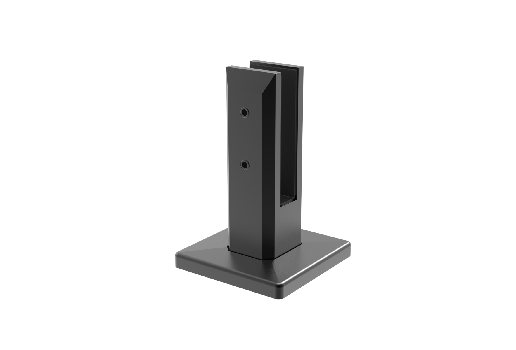 Bodenglasklemme Edelstahl Schwarz RAL 9005 fuer 16-17-5mm Glas-89-11A14BL6220018-A.4