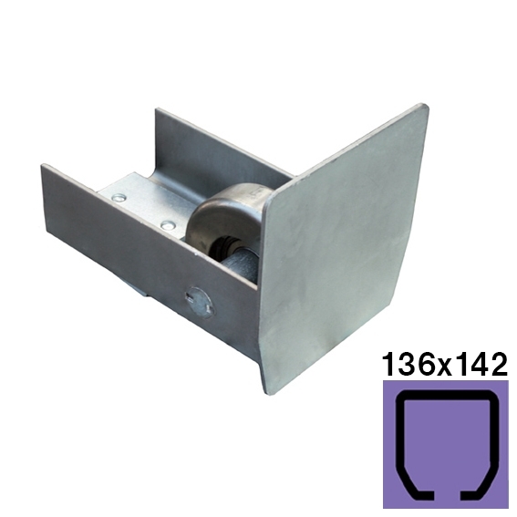 Fhrungsrolle Stahl verzinkt fr Profil 136 x 142 mm L=198 mm-89-11H14N136X142-A.4